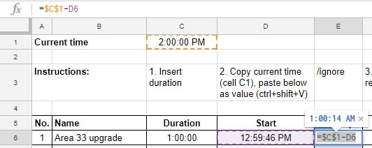 Google Sheet Timer Step 4